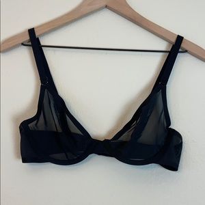 CUUP mesh plunge bra 34b black